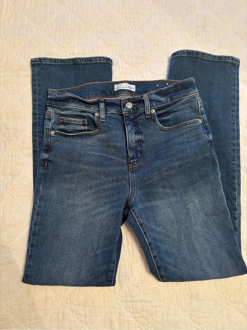 LOFT Women's Blue Flared Leg Jeans - Size 28/6